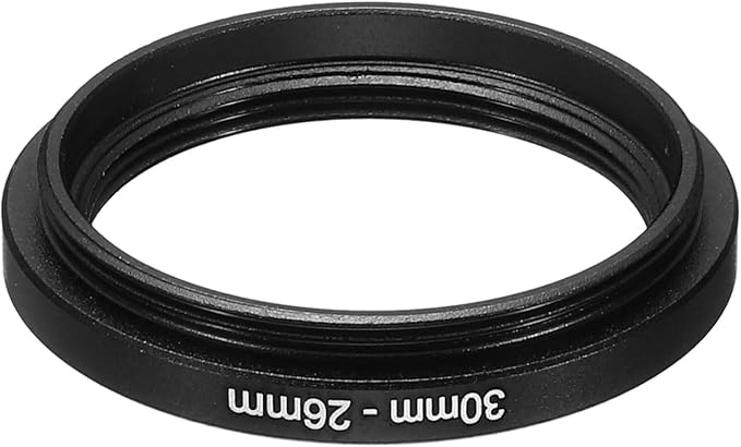 PATIKIL 30mm-26mm Metal Step Down Ring, Camera Lens Filter Adapter Ring Aluminum Filter Adapter Ring for Camera Lenses Hood, Black