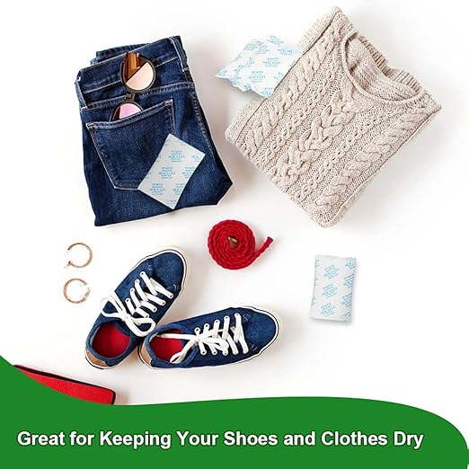 10 Gram(100Packs) Food Grade Moisture Absorber Silica Gel Desiccant Packets for Storage,Desiccant Beads Silica Gel Packs for Moisture Control