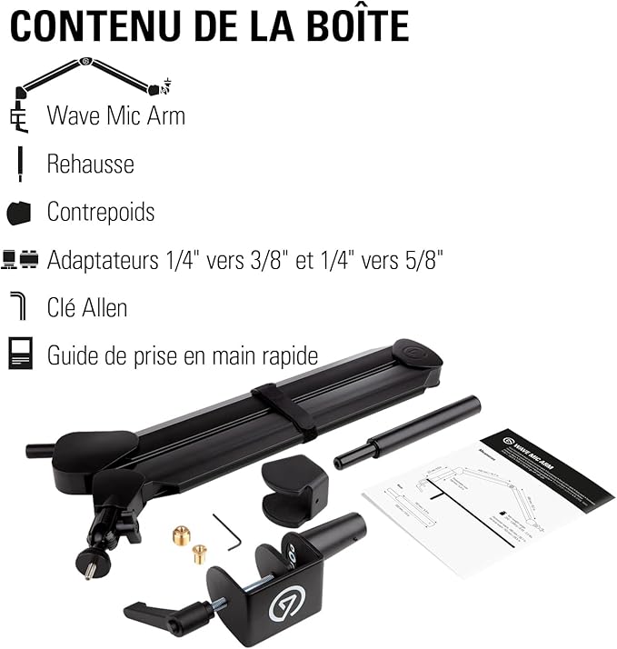 Elgato Wave Mic Arm - Premium Broadcasting Boom Arm with Cable Management Channels, Desk Clamp, 1/4" Thread Adapters, Fully Adjustable, perfect for Podcasts, Streaming, Gaming, Home Office, Recording