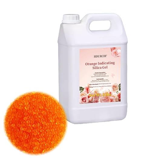 8LB Orange Indicating Silica Gel Desiccant Beads,Reusable Desiccant Silica Desiccant 3-5 mm for Electronic Devices, Camera, Jewelry, Safe