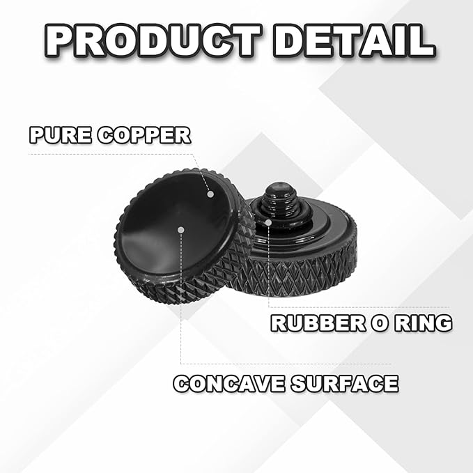 PATIKIL Camera Shutter Button, 2 Pack 12mm Concave Surface Shutter Release Buttons Pure Copper Camera Button for Nikon for Fujifilm for Leica DSLR/SLR, Matte Black