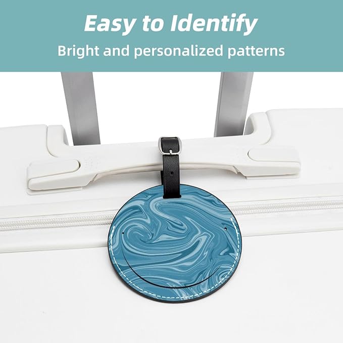 2 Pack Abstact Marble Luggage Tags for Suitcases Leather Luggage Tag 2 Travel Essentials for Women,