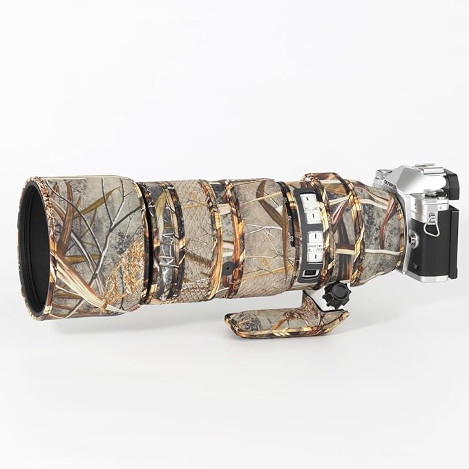 CHASING BIRDS Lens Camouflage Waterproof Coat for Olympus M.ZUIKO Digital ED 50-200mm F2.8 is PRO Rainproof Lens Protective Cover Version IV (Reed Camouflage, with 1.4X TC (MC-14))