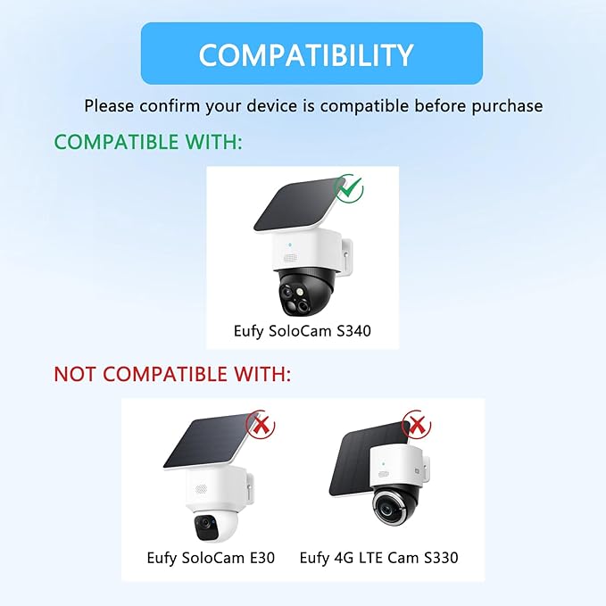 2PCS Rain Cover Compatible with Eufy Security SoloCam S340, Security Camera Protection Cover Weatherproof Sun Shade Rain Shield, Protective Weather Shield for Outdoor Use Easy to Install, White