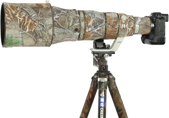 CHASING BIRDS Lens Camouflage Waterproof Coat for Canon RF 600mm F4 L is USM Rainproof Lens Protective Cover Version IV (Forest Camouflage, with Extender RF 2X)