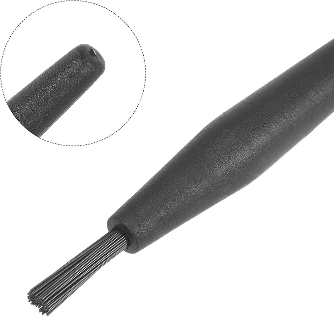 uxcell 4 Pcs Antistatic ESD Brush Portable Plastic Handle Nylon Lab Cleaning Brushes for Electronics Keyboard PCB BGA Repair Soldering, 18x4mm Bristles