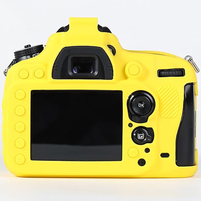 Surpassed Professional Secure Silicone Camera Cases Bag Housing Rubber Body Skin for Nikon D610 D600 DSLR Camera Protective Case (Yellow)