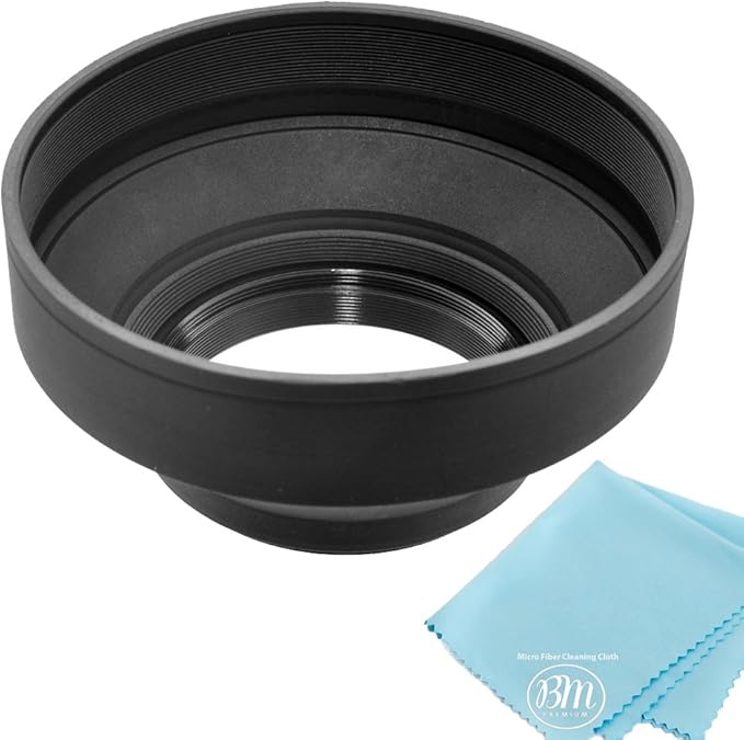 58mm Soft Rubber Lens Hood for Canon Rebel T5, T6, T7i, T8i, EOS 80D, 90D, 77D, SL3 Cameras with EF-S 18-55mm STM Lens