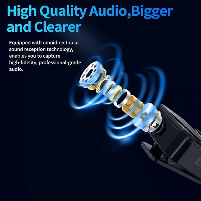 Dual Mini Wireless Microphone USB C & Lightning for iPhone, Android Phone,Laptop,Noise Canceling Tiny Lavalier Microphone for Video Recording,TikTok,Plug-Play Lav Clip Mic.(10-Hr Battery Life)