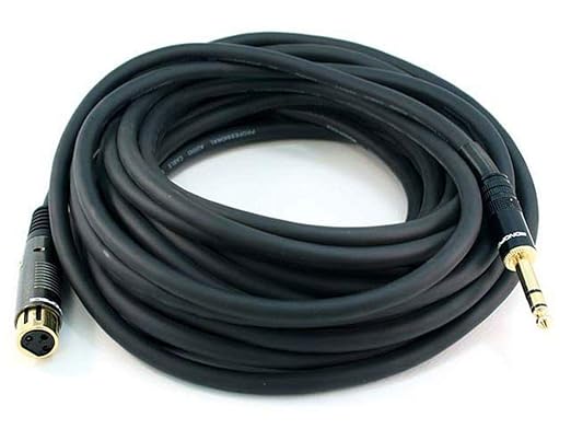 Monoprice 104773 35-Feet Premier Series XLR Female to 1/4-Inch TRS Male 16AWG Cable Black