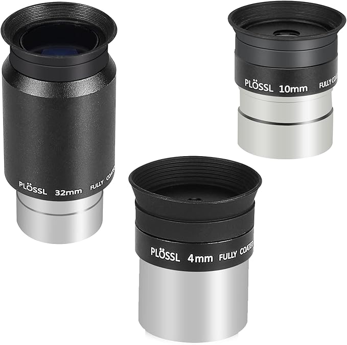 CelticBird 1.25'' Telescope Eyepiece Kit with 3 Plossl Eyepieces 4mm/10mm/32mm Fully Multicoated Optical Lens Metal Construction Fit for 1.25inch Astronomic Telescope and Astronomy Filters