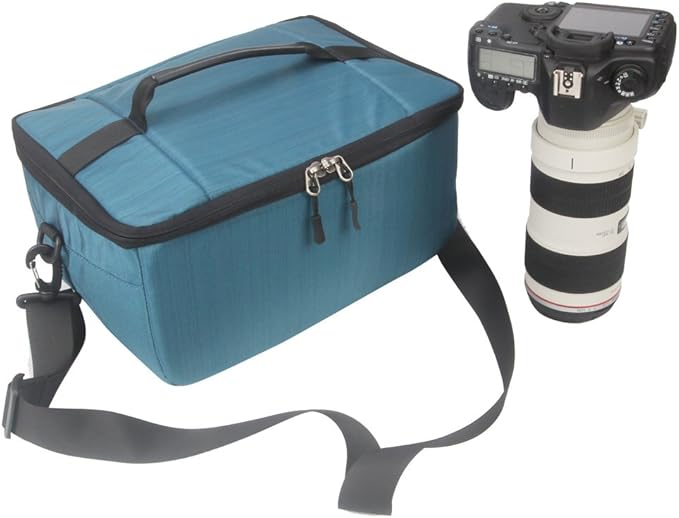 Koolertron Dslr Camera Insert Bag Purse Universal Liner Lens Pouch Partition Protective Cover Waterproof Sleeve for Cannon/Nikon/Sony (Blue)