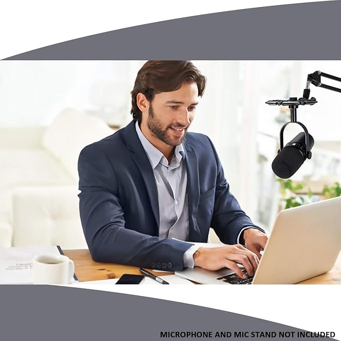 MV7 Shock Mount Reduces Vibration Noise Matching Mic Boom Arm Stand, Compatible for Shure MV7 Mic by YOUSHARES