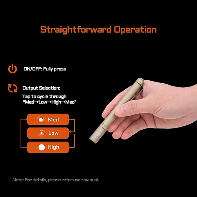 ACEBEAM PT20 2 AAA EDC Flashlight Rechargeable, 500 High Lumens Pen Flashlight with Clip, Compact Pocket MINI LED Flash Light, Super Bright Small Pen Light for Emergency, Camping, Home, Work