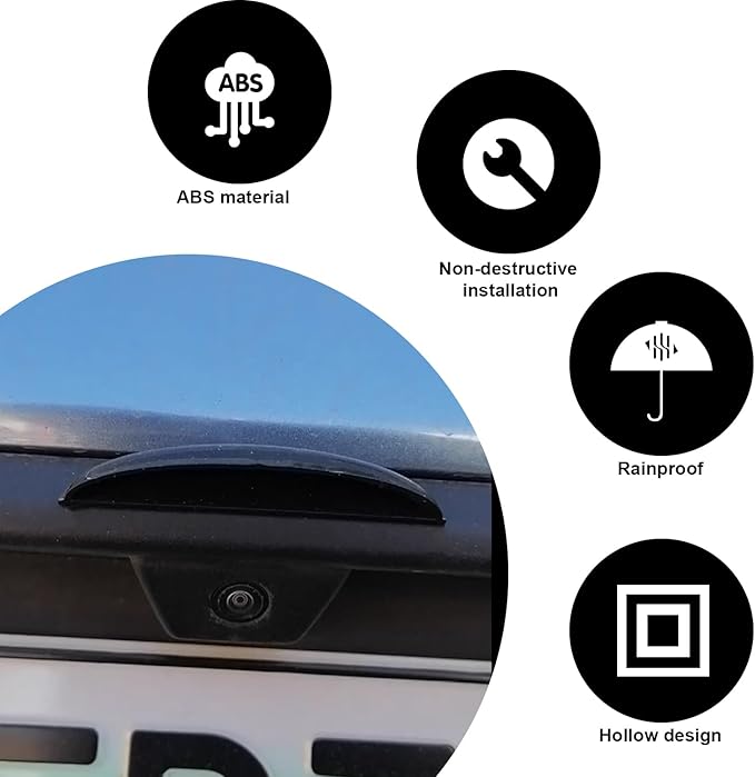2pcs Backup Rear Camera Protective Cover, Car Rear View Camera Rain Shield Stickers Anti-Rain Protector Car Exterior Accessories for Blocking Rainwater and Clearer Reversing View (Black)