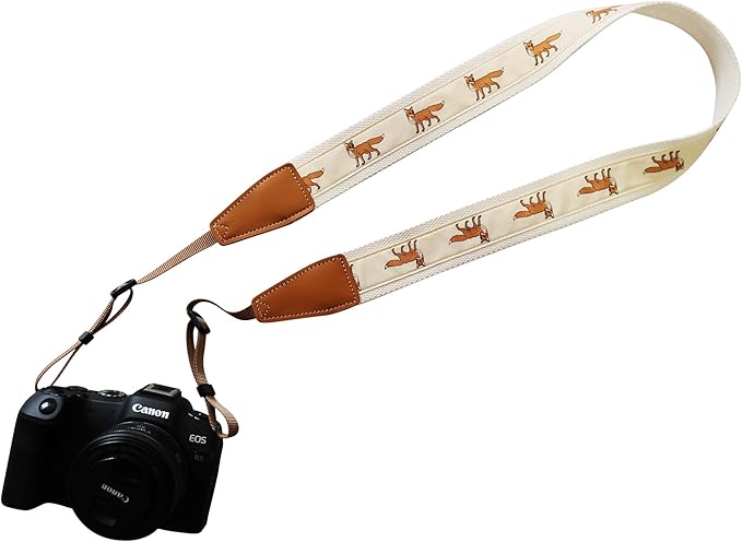 Original Design, Personalized Adjustable Cute Cotton FOX Camera Strap, Fit for Canon Nikon Sony Olympus Interchangeable Lens Digital Camera/DSLR etc.