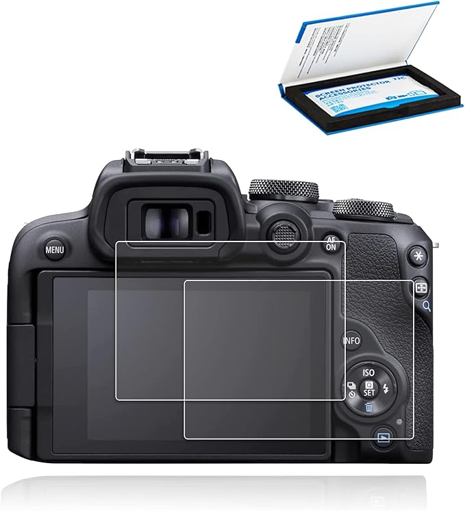 JJC 2 Pack Camera Screen Protector for Canon EOS R10 R100 Camera,Ultra-Thin Anti-Fingerprint Anti-Scratch 9H Hardness 2.5D Rounded Edges Tempered Glass Protector