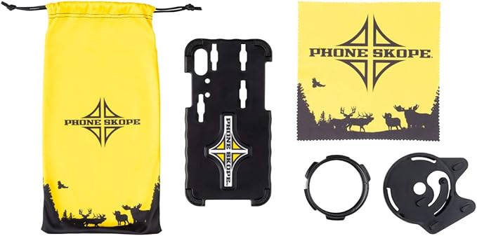 Phone Skope Complete Digiscoping Kit: Ideal Scope Camera for Hunting/Birding/Stargazing - Phone Scope Adapter Kit Includes Phone Scope Mount Case, Eyepiece Adapter, Lens Cloth - Fits Most Smartphones