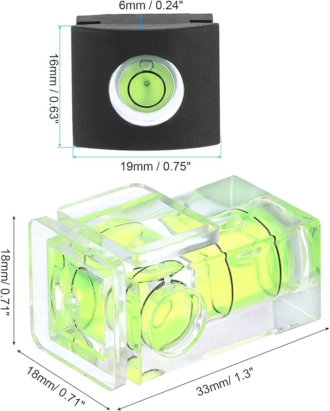 PATIKIL Camera Level Hot Shoe Cover Set, 1 Axis Universal Level Hot Shoes Cover with 2 Axis Bubble Level for Nikon for Fujifilm for Pentax