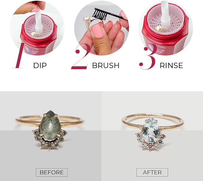 CONNOISSEURS All-Purpose Jewelry Cleaning Kit - Includes Delicate Jewelry Cleaner Solution and 2 Polishing Cloths
