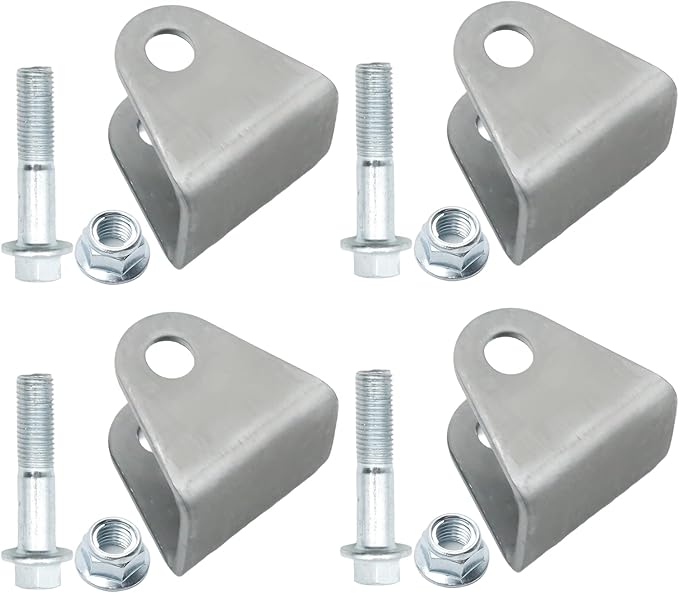 Anxingo 4Pcs Shock Mount, Weld On Shock Mounts Bracket, Steel Base Shock Absorbers Suspension Bracket Mounting for Motorcycle Dirt Pit Bike ATV Go Kart