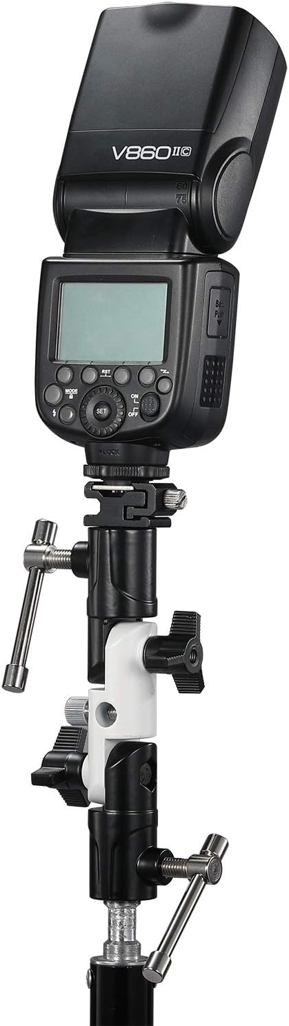 SUPON Flash Bracket U-Shape,180° Adjustable Swivel Umbrella Softbox Holder with 1/4" to 3/8" Screw &Nut Adapter and Cold Shoe Mount for DSLR Cameras,Speedlites,Tripod,Light Stand,Studio,LED Light