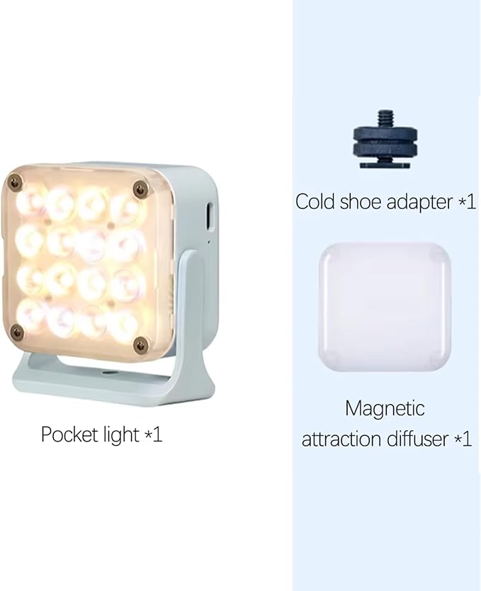 Nanlite Pico Portable LED Fill Light – Full Color RGB, Snap-On Attachment for Phone/Camera Photography, Live Streaming, Video Content Creation (Mint Blue)
