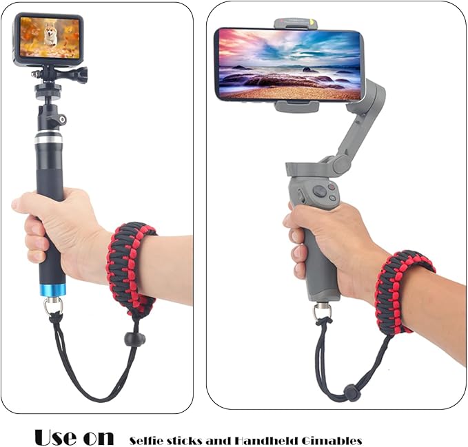 Paracord Camera Wrist Strap Lanyard with Screw for Insta 360 X3, Ace Pro, DSLR Cameras, Selfie Sticks