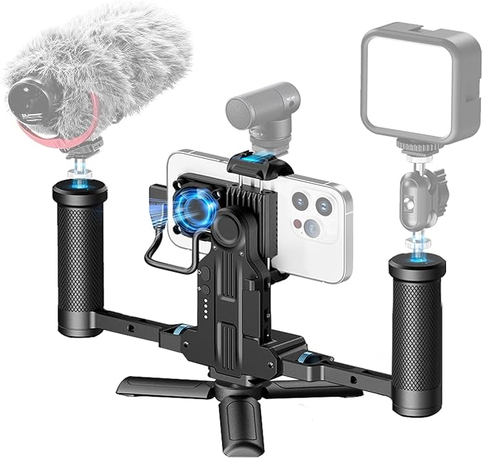 FeiyuTech Phone Video Rig Pro for iPhone 17 16 15 Pro/Pro Max - ProRes 4K Filmmaking Cage with External Storage Hub,Cooling Fan,Battery Extension,USB-C Expansion for Professional iPhone Video Create