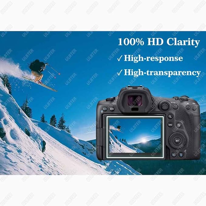 Screen Protector for Canon EOS R5 + Top Screen Protector [2+2Pack] 0.3mm High Definition 9H Hardness Canon EOSR5 Tempered Glass Screen Protector, Anti-Scrach Anti-Fingerprint