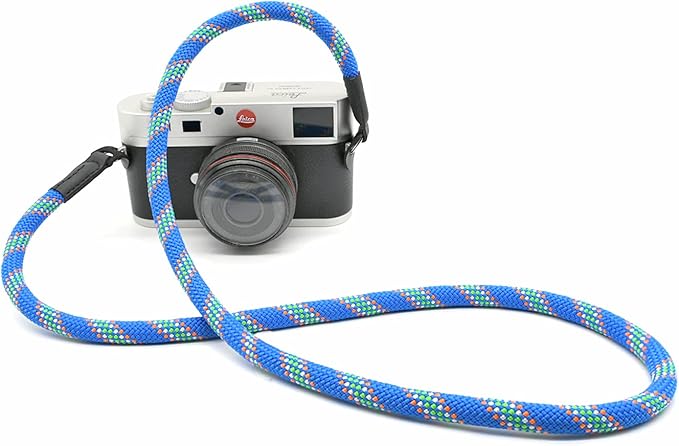 Camera Strap Vintage 100cm Nylon Climbing Rope Camera Neck Shoulder Strap for Micro Single and DSLR Camera(Blue)