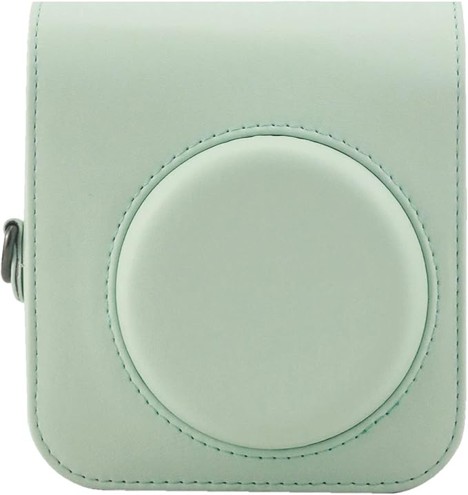Frankmate Protective Case Compatible with Fujifilm Instax Mini 12 Instant Film Camera with Accessory Pocket and Adjustable Strap (Light Green)