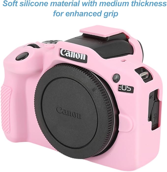 Pocoukate Case for Canon EOS R100 Camera, Soft Silicone Protective Cover Skin with EOS R100 Screen Protector Accessories for EOS R100 Mirrorless Camera Silicone Case - Pink