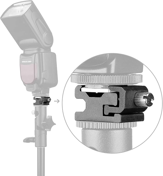 Chromlives Cold Shoe Mount Hot Shoe Mount Adapter 1/4'' Hot Shoe Flash Shoe Mount for DSLR Camera Flash Shoe Mount, Combo 4 Pack