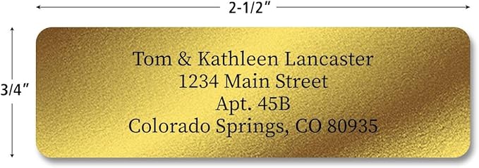 Colorful Images Solid Gloss White Rolled Return Address Mailing Labels with Dispenser, Customize with Name & Shipping Address, 250 Self Adhesive, Easy Peel Sticker Label Roll, 3/4" x 2 1/2"