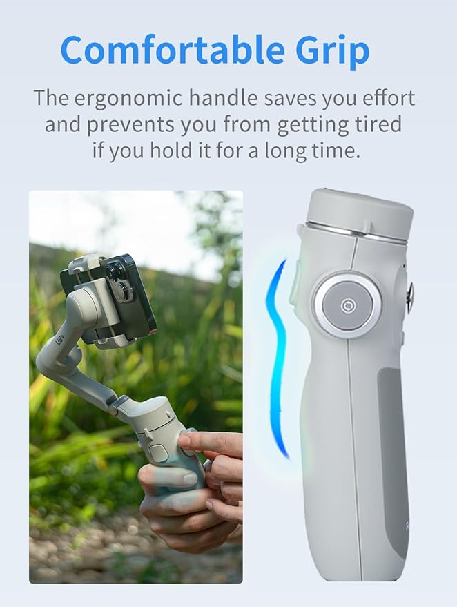 Feiyu VB4SE 3-Axis Smartphone Gimbal Stabilizer – Compact Handheld Video Stabilizer with Bluetooth Control, App Shooting Modes, 1300mAh Battery – Compatible with iPhone & Android