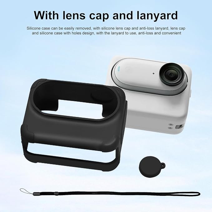 PULUZ Silicone Protective Case Cover for Insta360 GO 3 Camera with Loss Lanyard Camera Silicone Sleeve Accessories (Black)