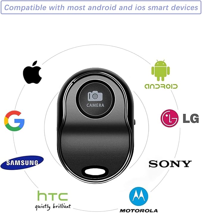Remote Shutter for iPhone Camera, Bluetooth Remote for Android, Hands Free Works with Take a Christmas Family Portrait, Create Amazing Photos and Selfies, Wrist Strap Included（3 Pack） (Round)