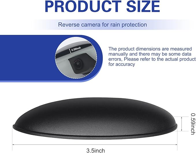 Car Rear View Camera Cover, Wider Longer Waterproof Protective Shield for Clear Imaging, ABS Anti-rain Reversing Cam Guard with Self-adhesive, Universal Exterior Modification for Cars (Black)