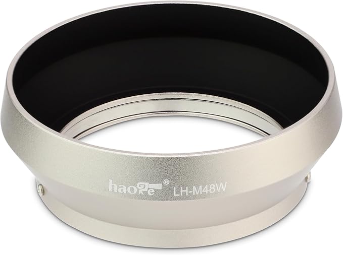 Haoge LH-M48W Metal Lens Hood Shade for Olympus M.ZUIKO Digital 17mm F1.8 Lens Replace LH-48B Silver