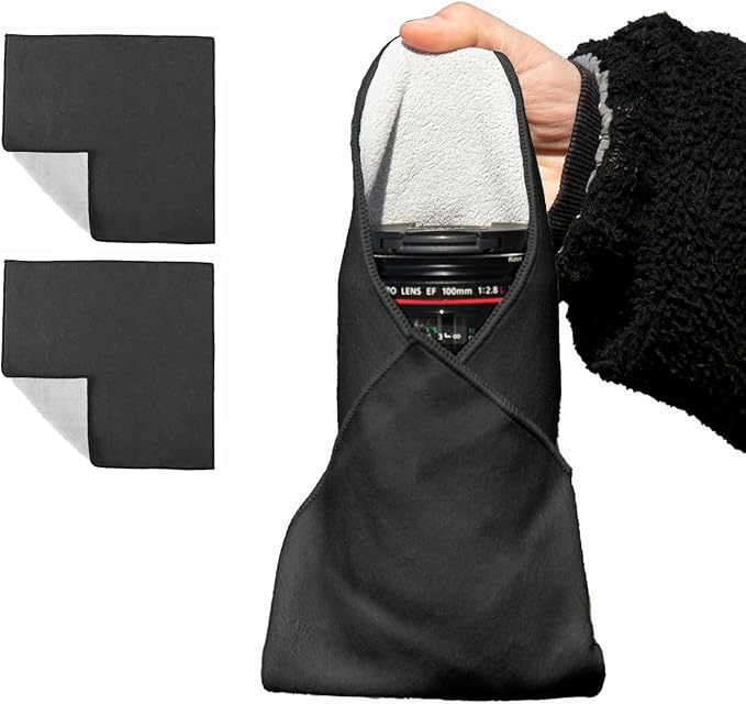 MDAOCRY 2 Pack Camera Protective Wrap, Lens Protector, Magic Self-Adhesive Cloth for DSLR/Camera Lens/Phone/Accessories, 17.7''*17.7