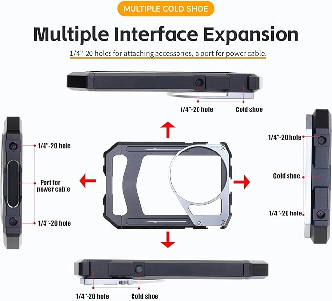 Universal Phone Cage, Smartphone Video Rig Kit with Dual Handle, ND Filter, Tripod Mount, Aluminum Alloy Phone Stabilizer for Video Recording, 1/4 inch Screw Hole