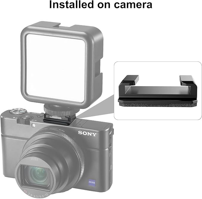 VRIG 2 Packs Plastic Cold Shoe Mount Adapter with Adhesive Stickers, Cold Shoe Bracket Adapter for Camera Cage Flash LED Monitor Cold Shoe Adapter