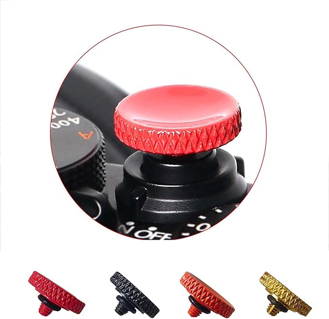 for Fujifilm Camera Shutter Button,4PCS Premium Soft Release Button for Enhanced Comfort and Control, Compatible for Fujifilm X100 X100T X-E1 X-T10 X-T30 Accessories(Orange/Black/Red/Gold)