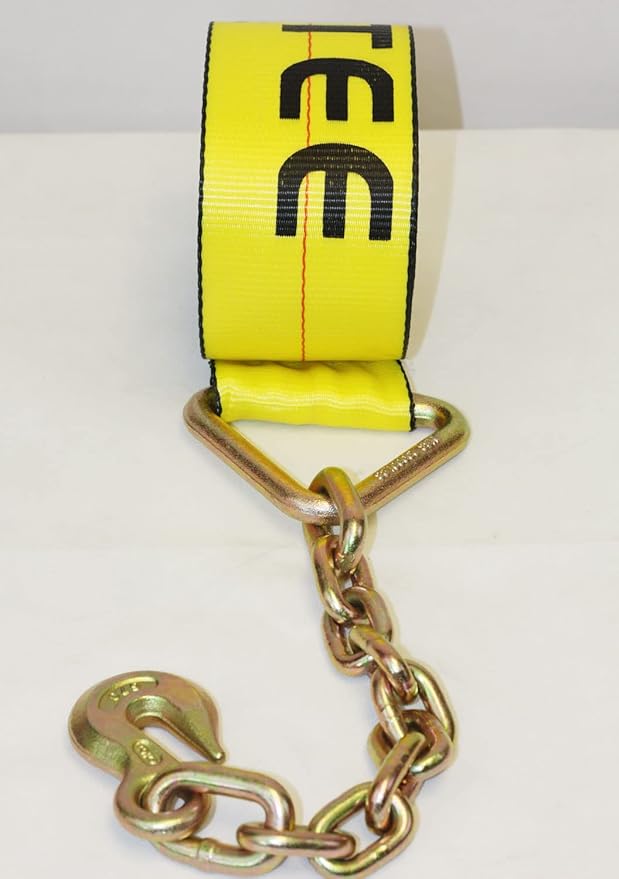 Mytee Products (4 Pack) 4" x 30' Winch Straps w/Chain, WLL 5400 Flatbed Tie Down Strap