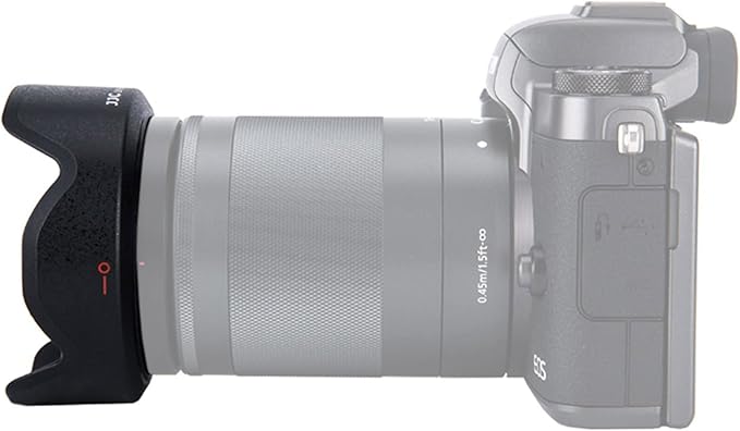 JJC EW-60F Reversible Lens Hood for Canon RF-S 18-150mm F3.5-6.3 is STM Lens on EOS R7 R10 & for Canon EF-M 18-150mm F3.5-6.3 is STM on EOS M50 M6 Mark II M M2 M3 M5 M200 M100 M10 Mirrorless Camera