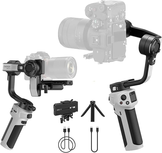 ZHIYUN CINEPEER WEEBILL 3E 3-Axis Gimbal Stabilizer for Canon/Sony/Panasonic/Nikon Camera,Up to 6.6lbs (3kg) Payload Extendable Sling Grip Native Vertical Shooting Handheld Camera Gimbal