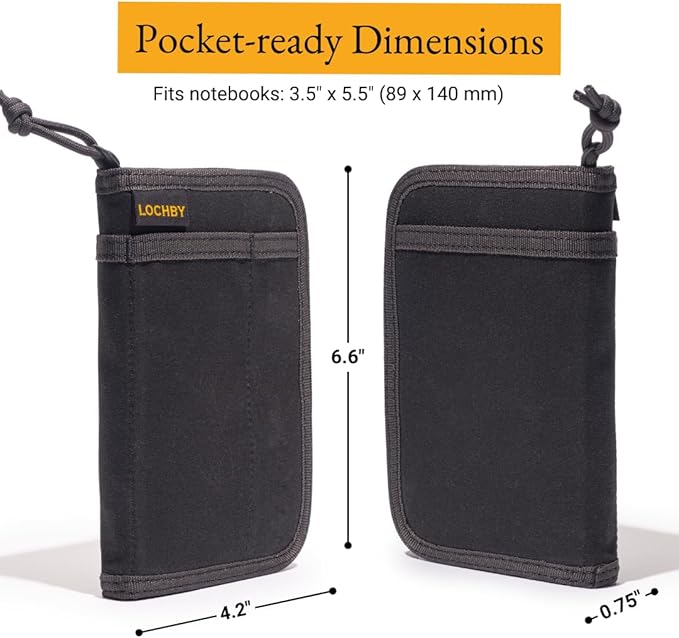 LOCHBY® Pocket Journal | Tomoe River 3.5" x 5.5" Notebook | Waxed Canvas | Ideal for Travelers & Daily Use, Fits Field Notes, Moleskine Cahier