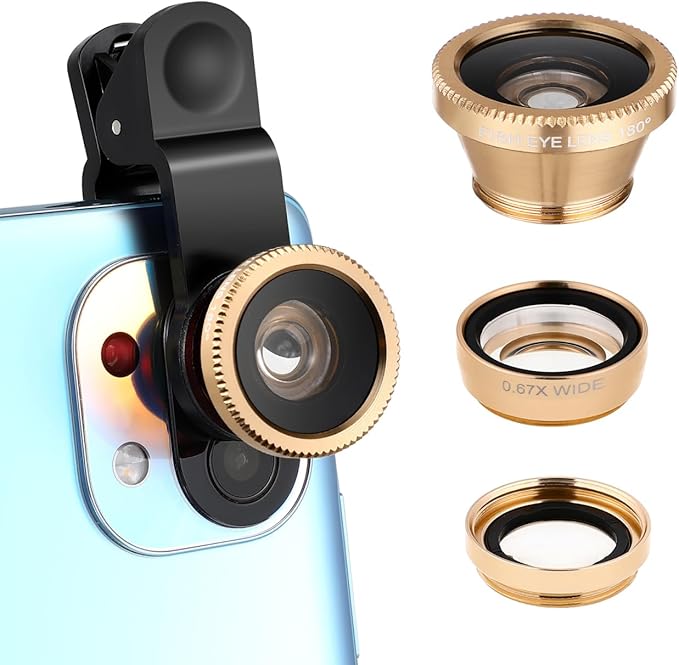 Phone Camera Lens Macro Lens for Fisheye Camera Magnetic Earbuds Phone Accessories Kit Smartphones Clip for Cell Tech Wide Angle