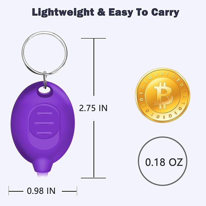 Mini UV Keychain Flashlight, Portable Black Light, 12 Lumen Ultra Bright Tiny Flashlight, Small Keychain Flashlight for Stain Detection & Scorpion Finder, Battery Included (12PCS)